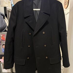 Michael Kors Black Double-Breasted Pea Coat